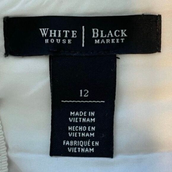 White House Black Market Tweed Pencil Skirt White Grey Wool Blend Mini 12 - Picture 8 of 12